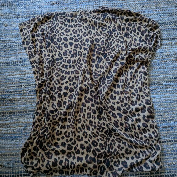 Animal Print Kimono Cover Up Cape Brown Black OSFM Mobwife Y2K Baddie - Picture 6 of 6